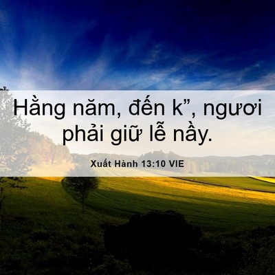 Picture 06 - Xuất Hành 13:10 VIE - Hằng năm, đến k”, ngươi phải giữ - Bible Verse Picture