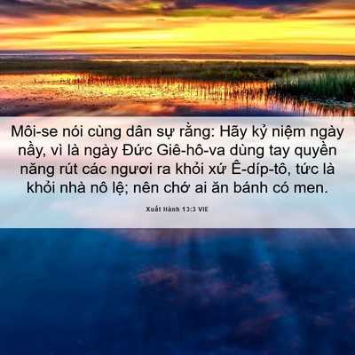 Picture 06 - Xuất Hành 13:3 VIE - Môi-se nói cùng dân sự rằng: Hãy kỷ - Bible Verse Picture