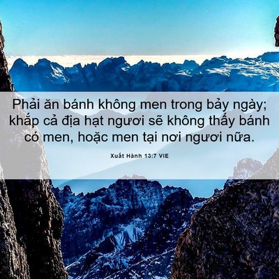 Picture 06 - Xuất Hành 13:7 VIE - Phải ăn bánh không men trong bảy ngày; - Bible Verse Picture