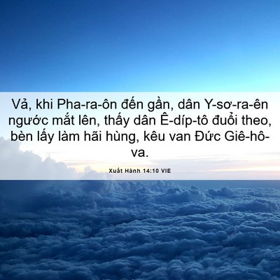 Picture 06 - Xuất Hành 14:10 VIE - Vả, khi Pha-ra-ôn đến gần, dân - Bible Verse Picture