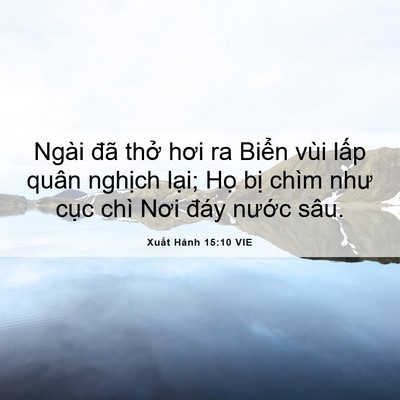Picture 06 - Xuất Hành 15:10 VIE - Ngài đã thở hơi ra Biển vùi lấp quân - Bible Verse Picture