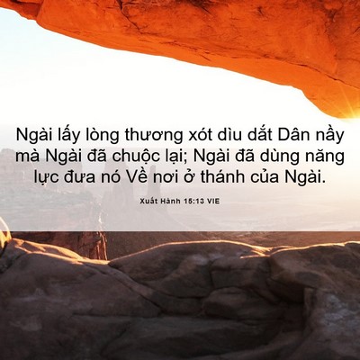 Picture 06 - Xuất Hành 15:13 VIE - Ngài lấy lòng thương xót dìu dắt Dân - Bible Verse Picture