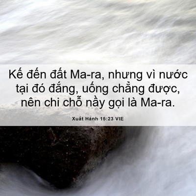 Picture 06 - Xuất Hành 15:23 VIE - Kế đến đất Ma-ra, nhưng vì nước - Bible Verse Picture