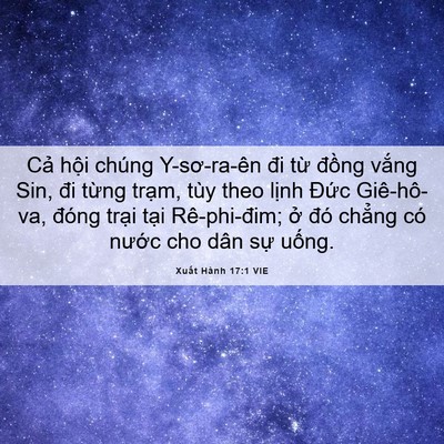 Picture 06 - Xuất Hành 17:1 VIE - Cả hội chúng Y-sơ-ra-ên đi từ đồng - Bible Verse Picture