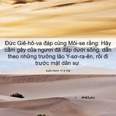 Picture 06 - Xuất Hành 17:5 VIE - Đức Giê-hô-va đáp cùng Môi-se rằng: - Bible Verse Picture