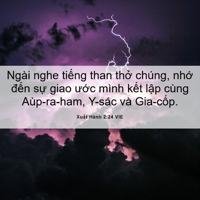 Picture 06 - Xuất Hành 2:24 VIE - Ngài nghe tiếng than thở chúng, nhớ - Bible Verse Picture