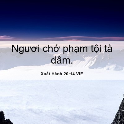 Picture 06 - Xuất Hành 20:14 VIE - Ngươi chớ phạm tội tà - Bible Verse Picture