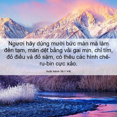 Picture 06 - Xuất Hành 26:1 VIE - Ngươi hãy dùng mười bức màn mà làm - Bible Verse Picture