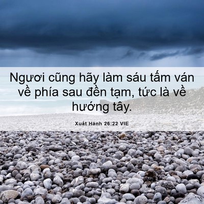 Picture 06 - Xuất Hành 26:22 VIE - Ngươi cũng hãy làm sáu tấm ván về - Bible Verse Picture