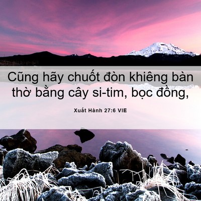 Picture 06 - Xuất Hành 27:6 VIE - Cũng hãy chuốt đòn khiêng bàn thờ - Bible Verse Picture