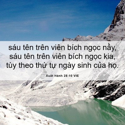 Picture 06 - Xuất Hành 28:10 VIE - sáu tên trên viên bích ngọc nầy, sáu - Bible Verse Picture