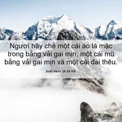 Picture 06 - Xuất Hành 28:39 VIE - Ngươi hãy chế một cái áo lá mặc trong - Bible Verse Picture