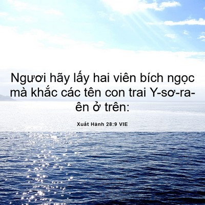 Picture 06 - Xuất Hành 28:9 VIE - Ngươi hãy lấy hai viên bích ngọc mà - Bible Verse Picture