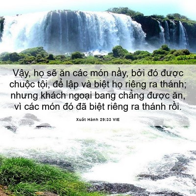 Picture 06 - Xuất Hành 29:33 VIE - Vậy, họ sẽ ăn các món nầy, bởi đó - Bible Verse Picture