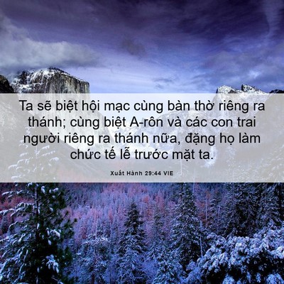 Picture 06 - Xuất Hành 29:44 VIE - Ta sẽ biệt hội mạc cùng bàn thờ - Bible Verse Picture