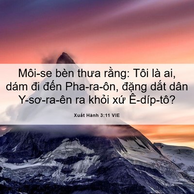 Picture 06 - Xuất Hành 3:11 VIE - Môi-se bèn thưa rằng: Tôi là ai, dám đi - Bible Verse Picture