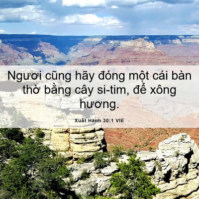Picture 06 - Xuất Hành 30:1 VIE - Ngươi cũng hãy đóng một cái bàn thờ - Bible Verse Picture