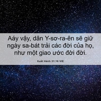 Picture 06 - Xuất Hành 31:16 VIE - Aáy vậy, dân Y-sơ-ra-ên sẽ giữ ngày - Bible Verse Picture