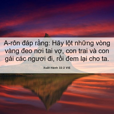 Picture 06 - Xuất Hành 32:2 VIE - A-rôn đáp rằng: Hãy lột những vòng - Bible Verse Picture