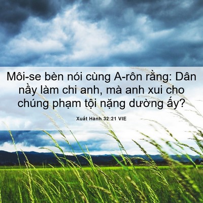 Picture 06 - Xuất Hành 32:21 VIE - Môi-se bèn nói cùng A-rôn rằng: Dân nầy - Bible Verse Picture