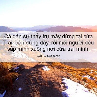 Picture 06 - Xuất Hành 33:10 VIE - Cả dân sự thấy trụ mây dừng tại - Bible Verse Picture