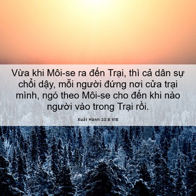 Picture 06 - Xuất Hành 33:8 VIE - Vừa khi Môi-se ra đến Trại, thì cả - Bible Verse Picture