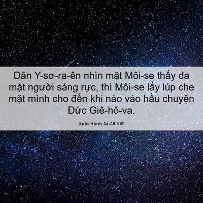 Picture 06 - Xuất Hành 34:35 VIE - Dân Y-sơ-ra-ên nhìn mặt Môi-se thấy da - Bible Verse Picture