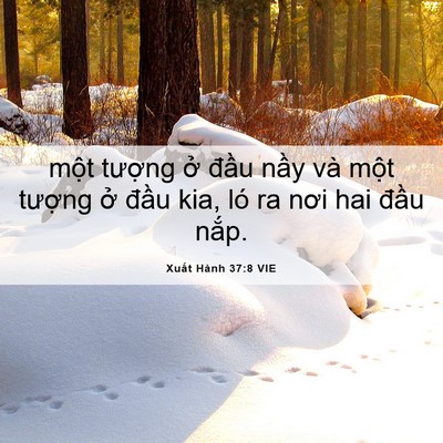 Picture 06 - Xuất Hành 37:8 VIE - một tượng ở đầu nầy và một - Bible Verse Picture