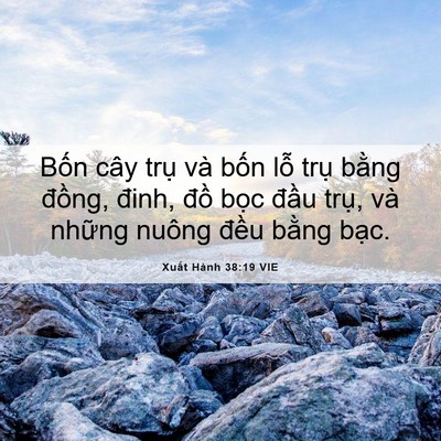 Picture 06 - Xuất Hành 38:19 VIE - Bốn cây trụ và bốn lỗ trụ bằng - Bible Verse Picture