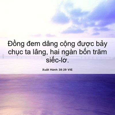 Picture 06 - Xuất Hành 38:29 VIE - Đồng đem dâng cộng được bảy chục - Bible Verse Picture
