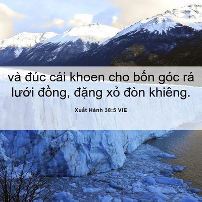 Picture 06 - Xuất Hành 38:5 VIE - và đúc cái khoen cho bốn góc rá lưới - Bible Verse Picture