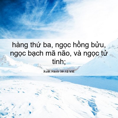 Picture 06 - Xuất Hành 39:12 VIE - hàng thứ ba, ngọc hồng bửu, ngọc - Bible Verse Picture