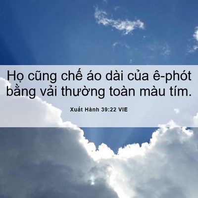 Picture 06 - Xuất Hành 39:22 VIE - Họ cũng chế áo dài của ê-phót bằng - Bible Verse Picture