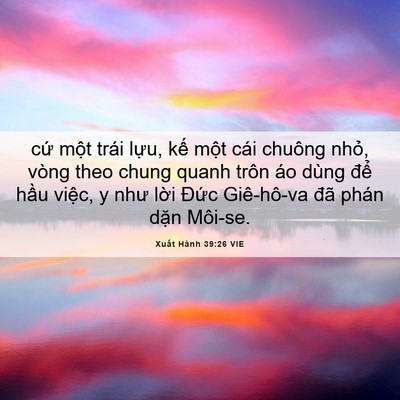 Picture 06 - Xuất Hành 39:26 VIE - cứ một trái lựu, kế một cái chuông - Bible Verse Picture