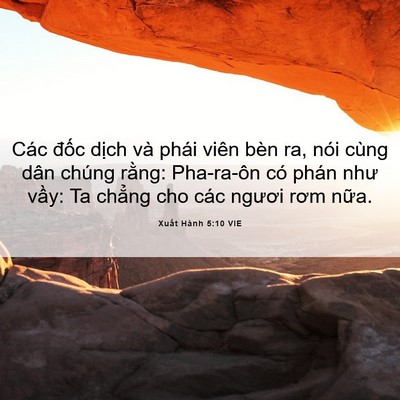 Picture 06 - Xuất Hành 5:10 VIE - Các đốc dịch và phái viên bèn ra, nói - Bible Verse Picture