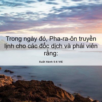 Picture 06 - Xuất Hành 5:6 VIE - Trong ngày đó, Pha-ra-ôn truyền lịnh cho - Bible Verse Picture