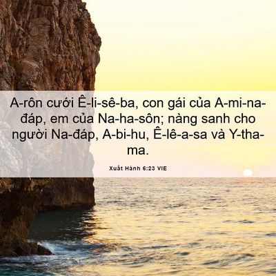 Picture 06 - Xuất Hành 6:23 VIE - A-rôn cưới Ê-li-sê-ba, con gái của - Bible Verse Picture