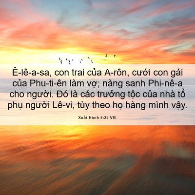 Picture 06 - Xuất Hành 6:25 VIE - Ê-lê-a-sa, con trai của A-rôn, cưới con - Bible Verse Picture