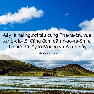 Picture 06 - Xuất Hành 6:27 VIE - Aáy là hai người tâu cùng Pha-ra-ôn, vua - Bible Verse Picture