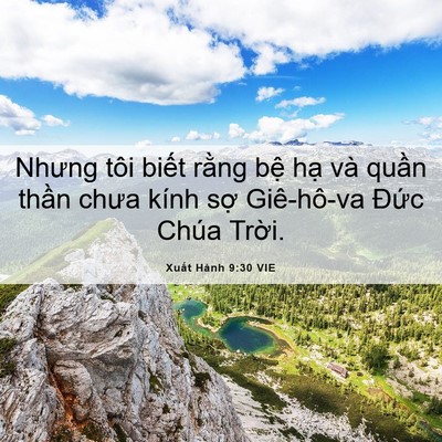 Picture 06 - Xuất Hành 9:30 VIE - Nhưng tôi biết rằng bệ hạ và quần - Bible Verse Picture