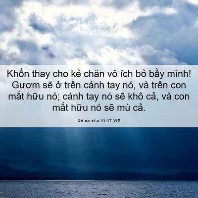 Picture 06 - Xê-ca-ri-a 11:17 VIE - Khốn thay cho kẻ chăn vô ích bỏ bầy - Bible Verse Picture