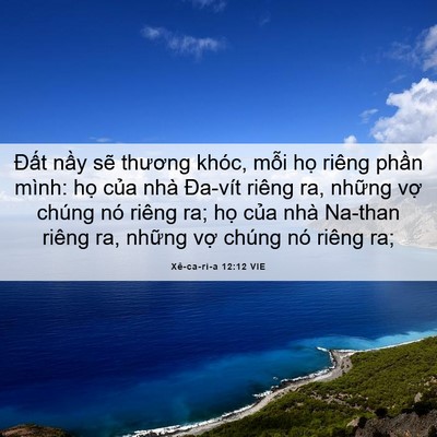 Picture 06 - Xê-ca-ri-a 12:12 VIE - Đất nầy sẽ thương khóc, mỗi họ - Bible Verse Picture