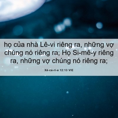 Picture 06 - Xê-ca-ri-a 12:13 VIE - họ của nhà Lê-vi riêng ra, những vợ - Bible Verse Picture