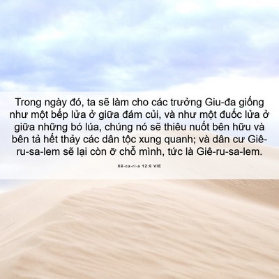 Picture 06 - Xê-ca-ri-a 12:6 VIE - Trong ngày đó, ta sẽ làm cho các trưởng - Bible Verse Picture