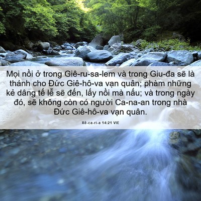 Picture 06 - Xê-ca-ri-a 14:21 VIE - Mọi nồi ở trong Giê-ru-sa-lem và trong - Bible Verse Picture