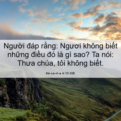 Picture 06 - Xê-ca-ri-a 4:13 VIE - Người đáp rằng: Ngươi không biết - Bible Verse Picture