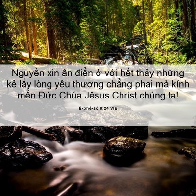 Picture 06 - Ê-phê-sô 6:24 VIE - Nguyền xin ân điển ở với hết thảy - Bible Verse Picture