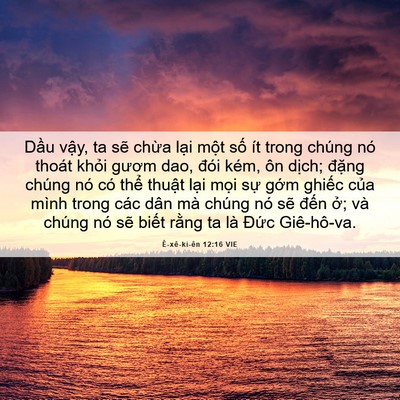 Picture 06 - Ê-xê-ki-ên 12:16 VIE - Dầu vậy, ta sẽ chừa lại một số ít - Bible Verse Picture