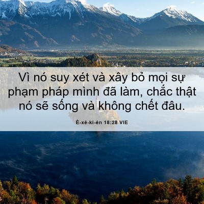 Picture 06 - Ê-xê-ki-ên 18:28 VIE - Vì nó suy xét và xây bỏ mọi sự phạm - Bible Verse Picture