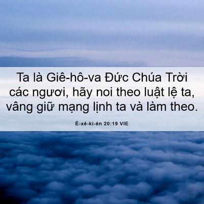 Picture 06 - Ê-xê-ki-ên 20:19 VIE - Ta là Giê-hô-va Đức Chúa Trời các - Bible Verse Picture
